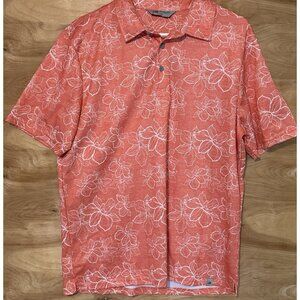 ZEROXPOSER  Polo Shirt Tropical Floral Hawaiian Print Mens Large